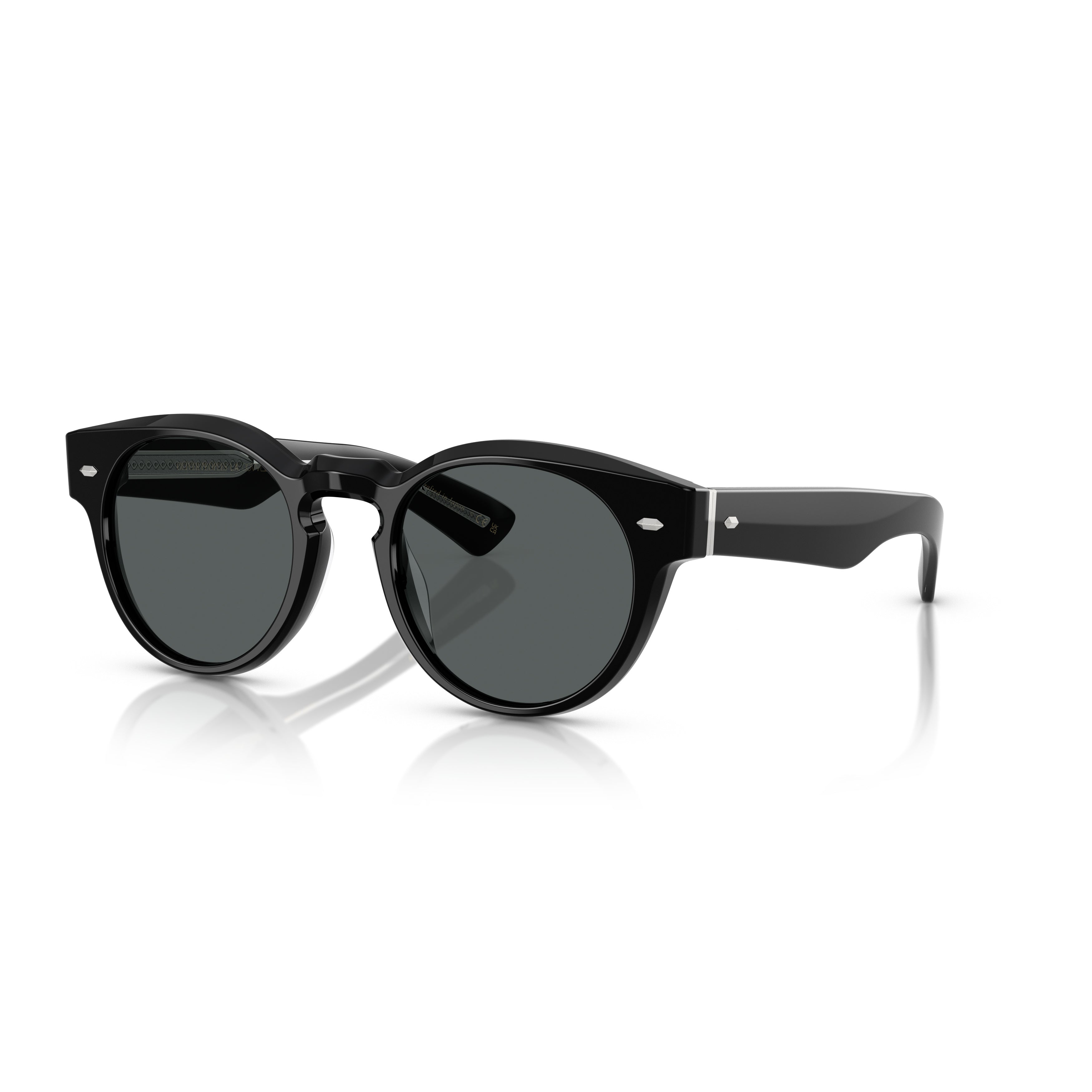 0ov5571su Round Frame Sunglasses with Subtle Silver Accents