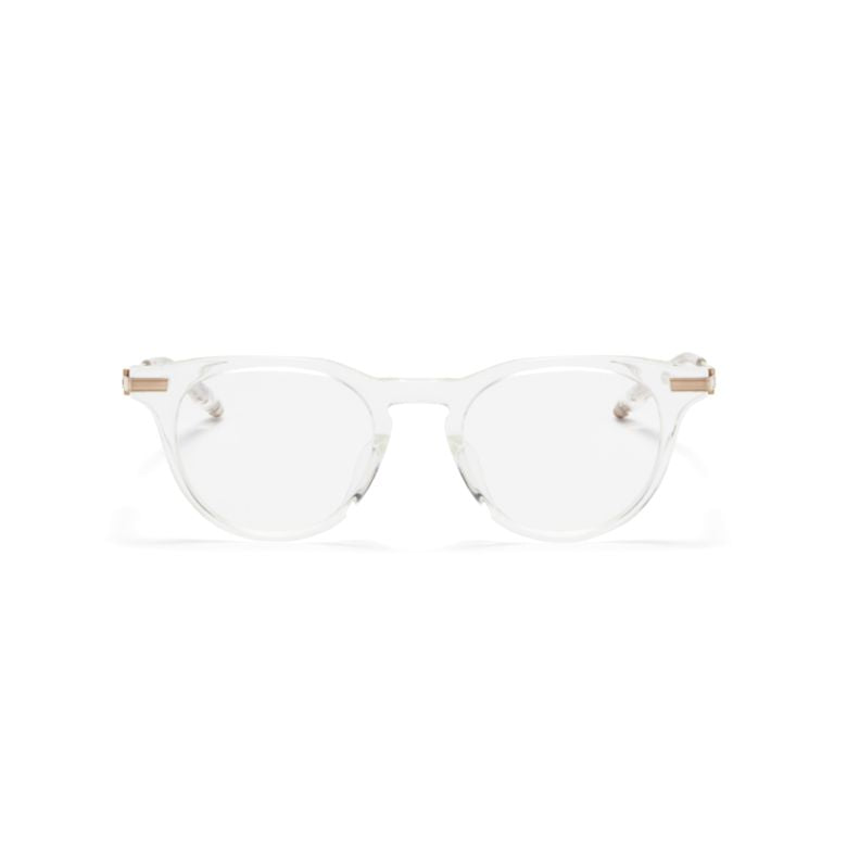 Gemini Transparent Round Eyeglasses with Gold-tone Temples
