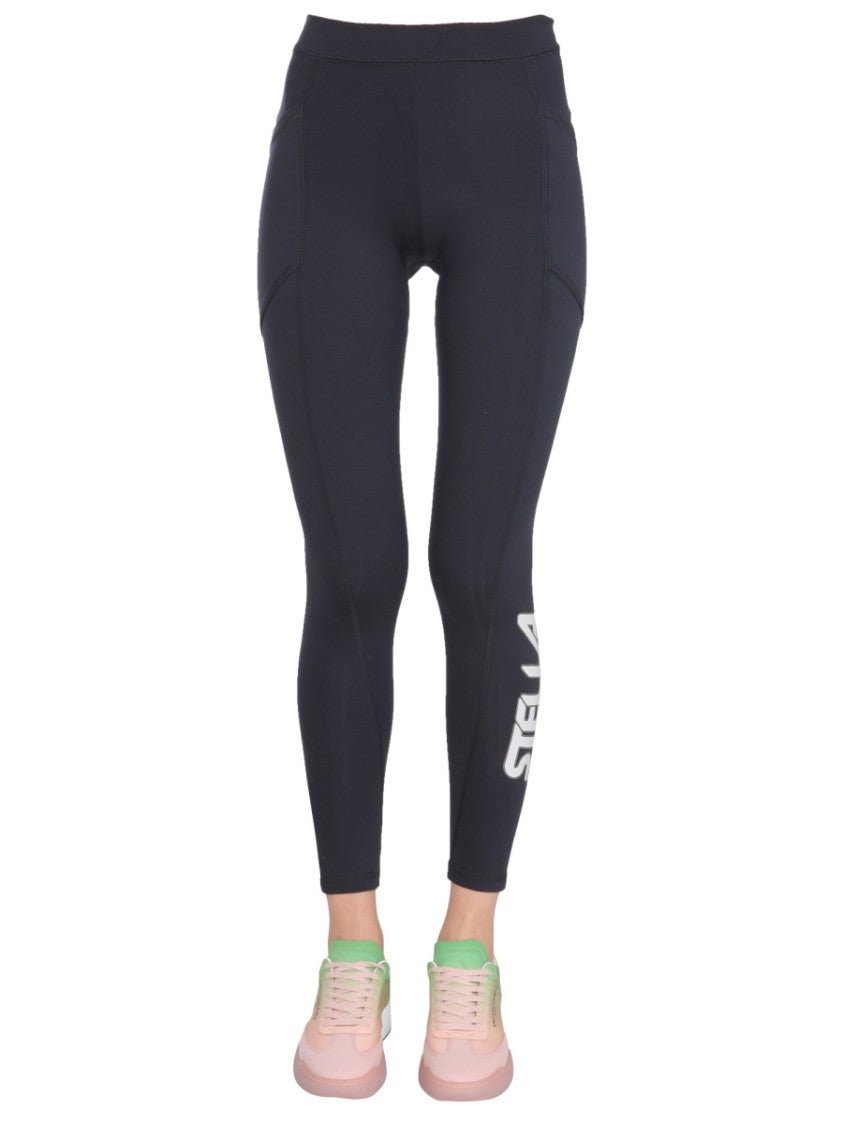 Fitted Black Leggings With Elastic Waist