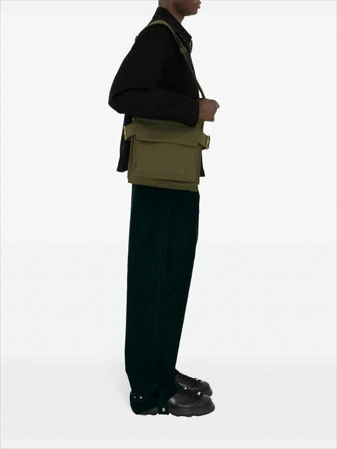 Olive Green Structured Tote Bag