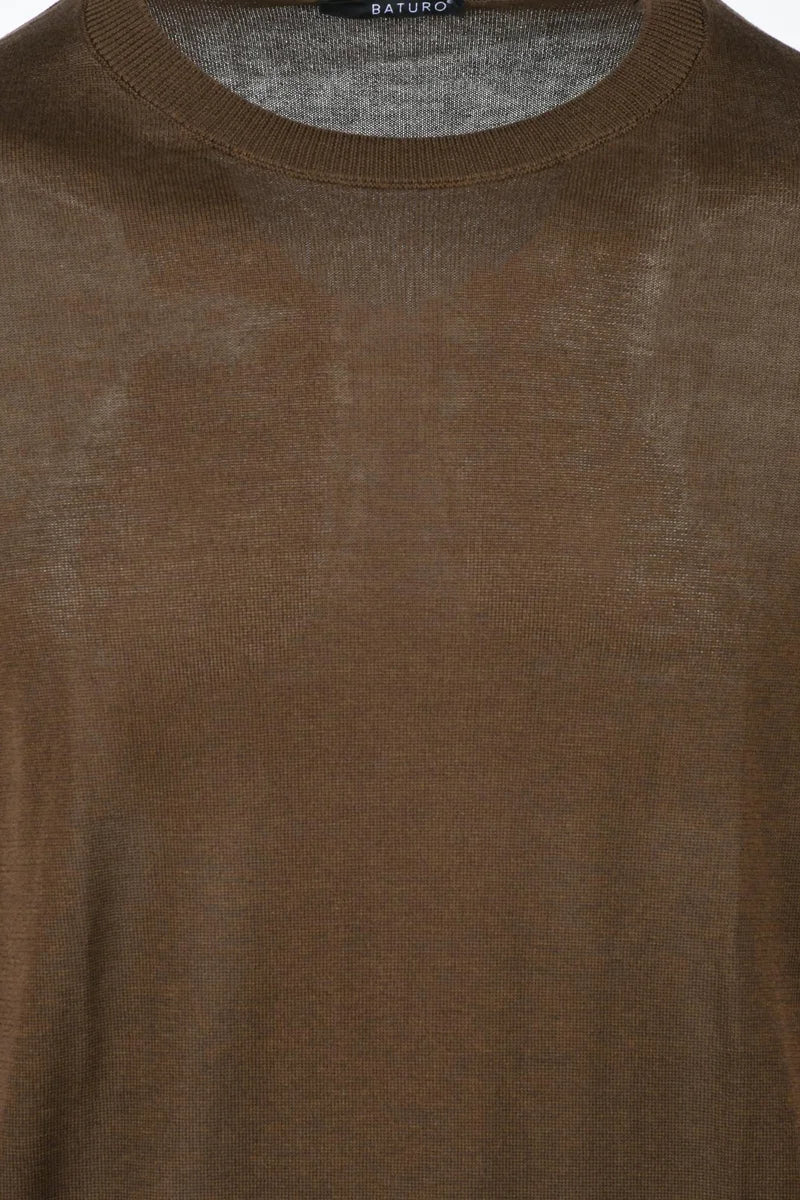 Crew Neck Sweater - Brown