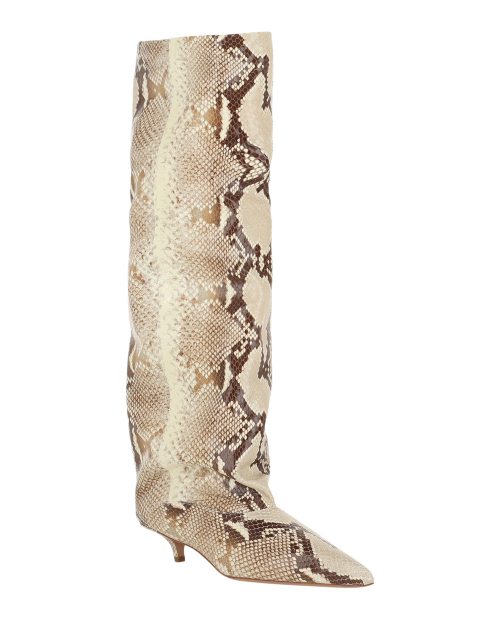 Ines Printed Python Knee-High Boots