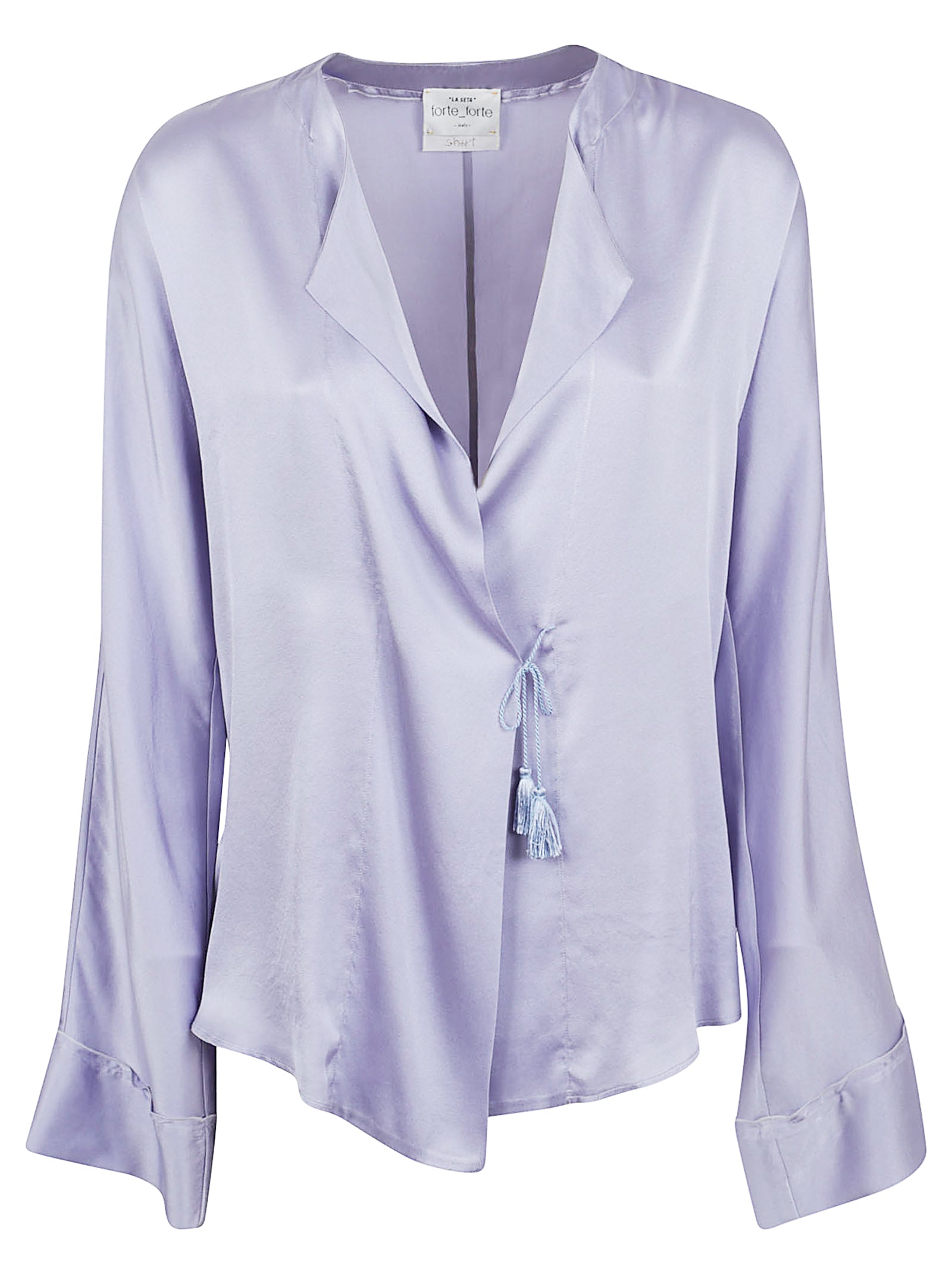 Silk Lavender Shirt With Delicate Tie