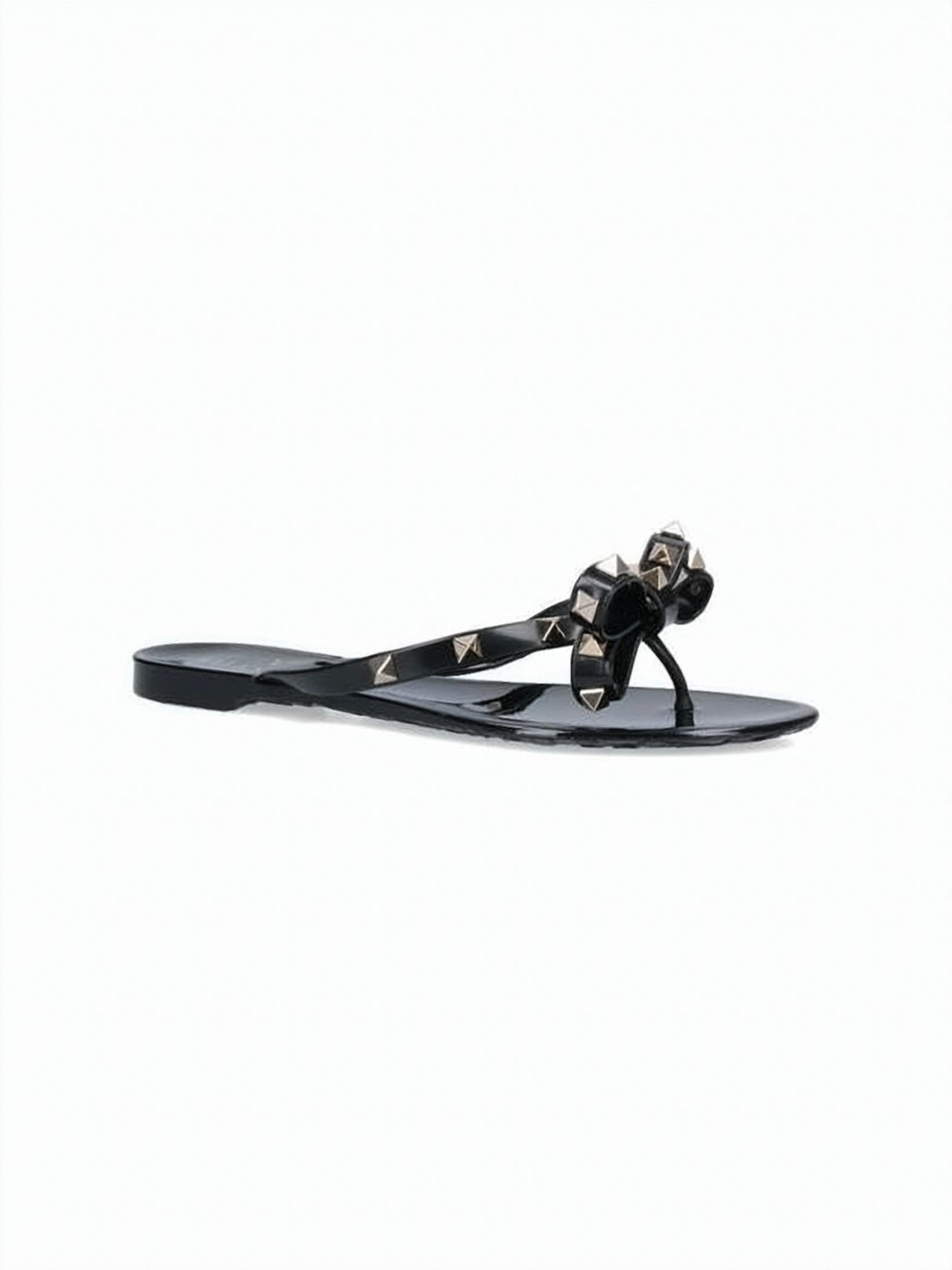 Glossy Black Rubber Sandals