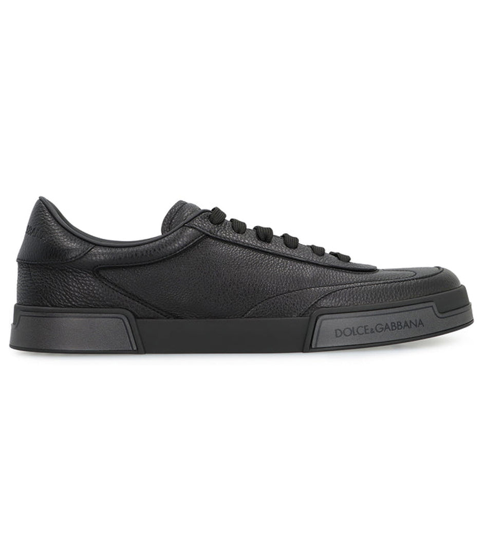 Low-Top Textured Black Sneakers