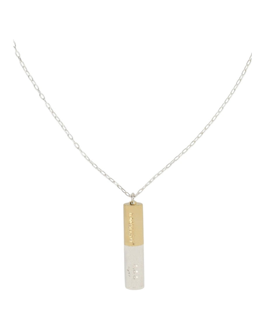 Battery Charm Necklace With Two-Tone Finish