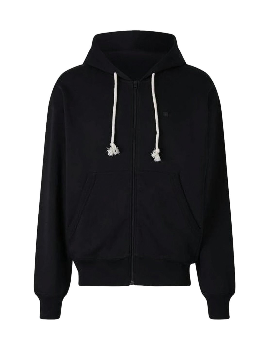 Cropped Zip-Up Hoodie with Relaxed Fit