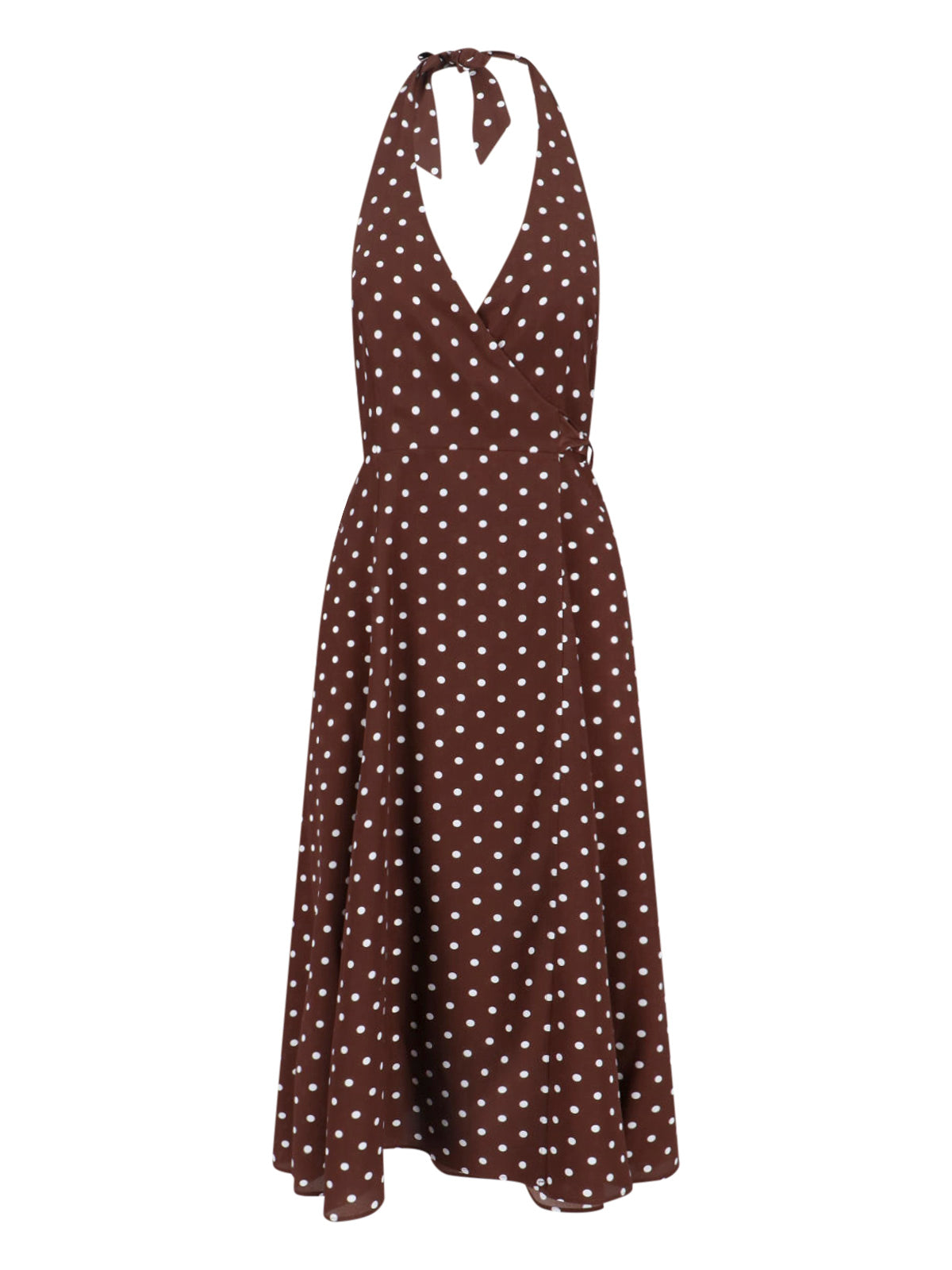 Maxi Polka Dot Dress – Brown