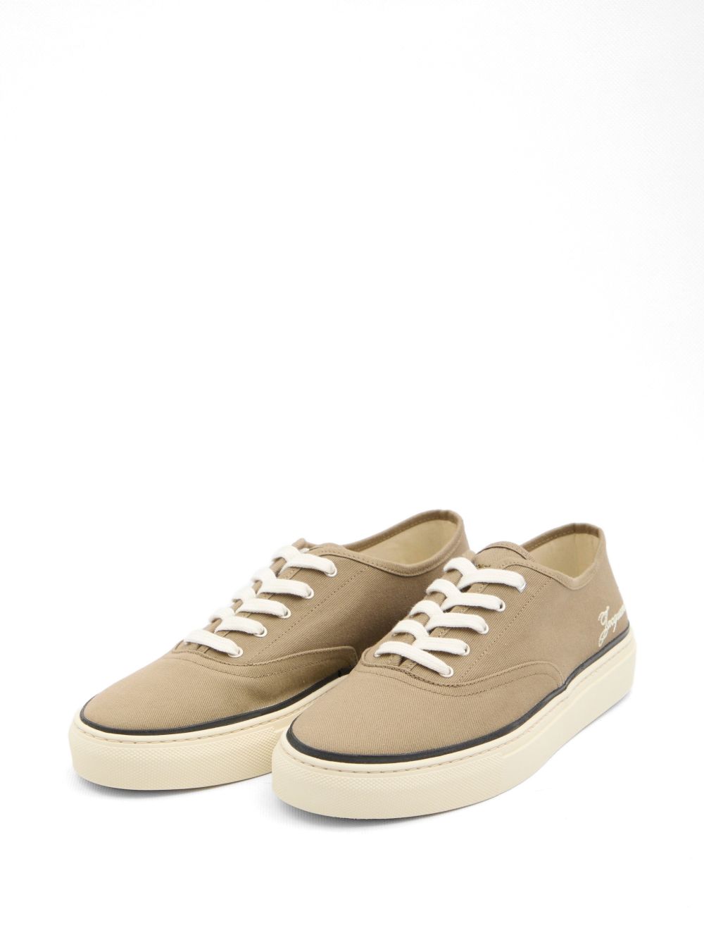 Cotton Low-Top Sneakers with Embroidered Logo