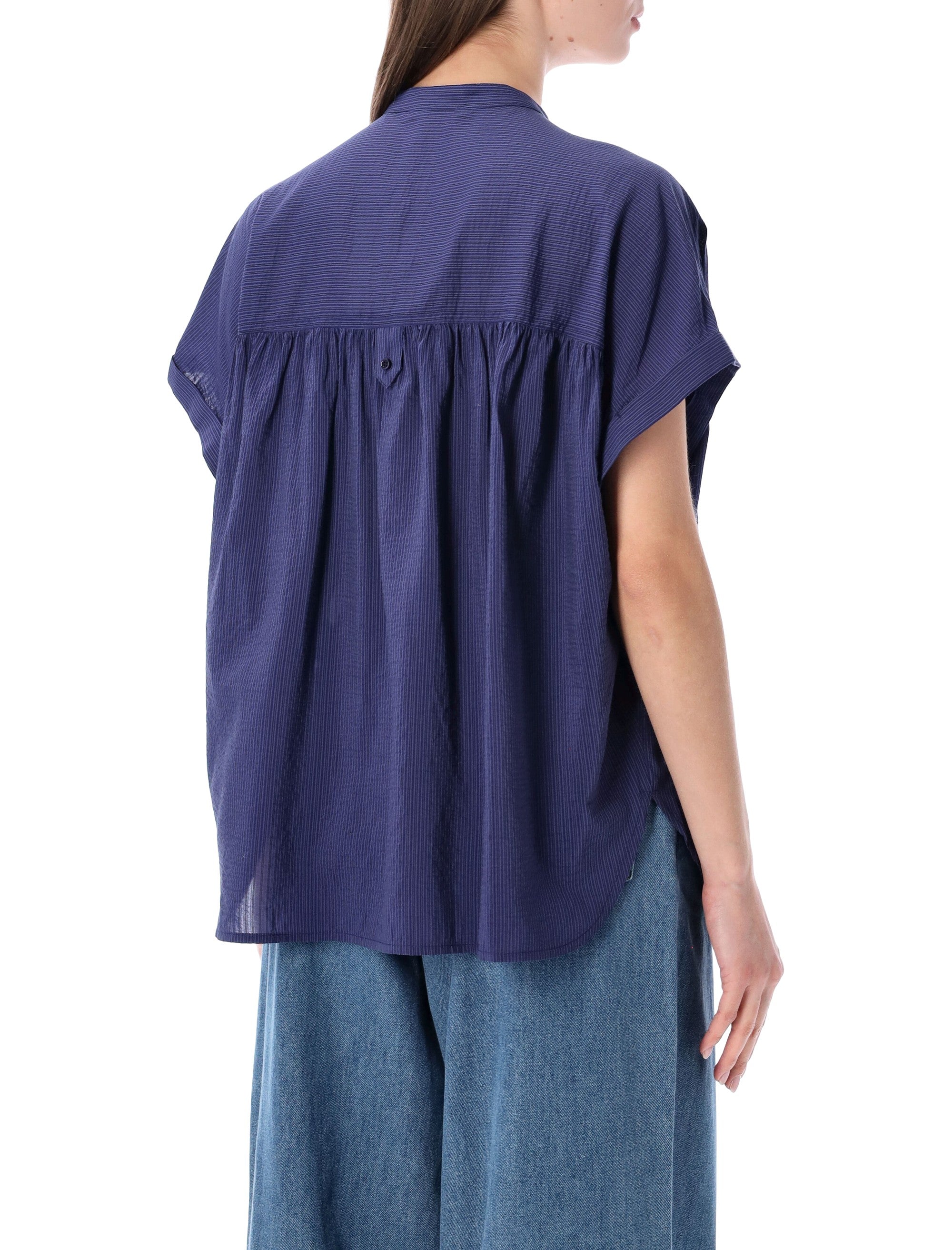 Camille Sleeveless Jacquard Stripes Blouse