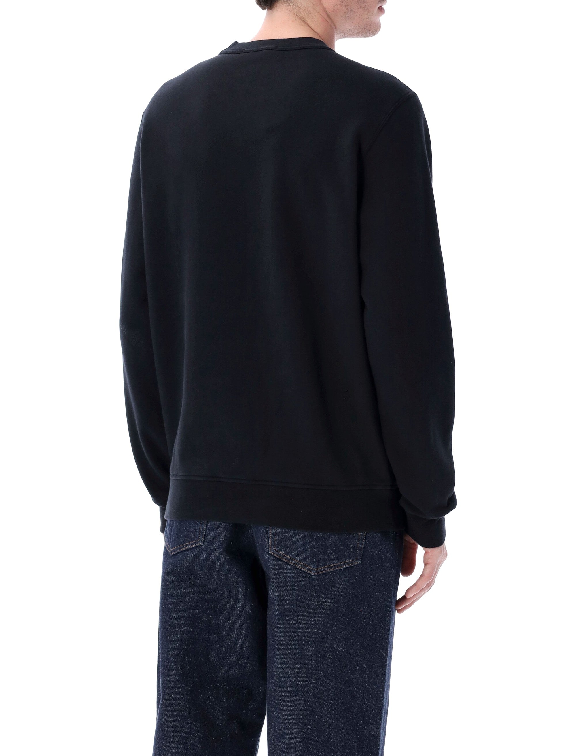 Mid-Weight Cotton Crewneck Sweatshirt with Technical Ripstop Pocket