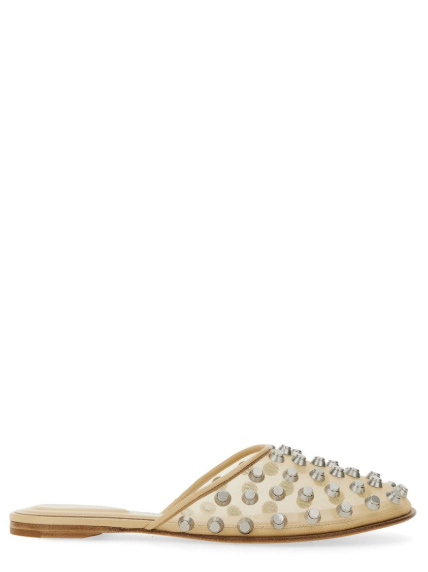 "Rhodes"Transparent Sandals With Metallic Studs