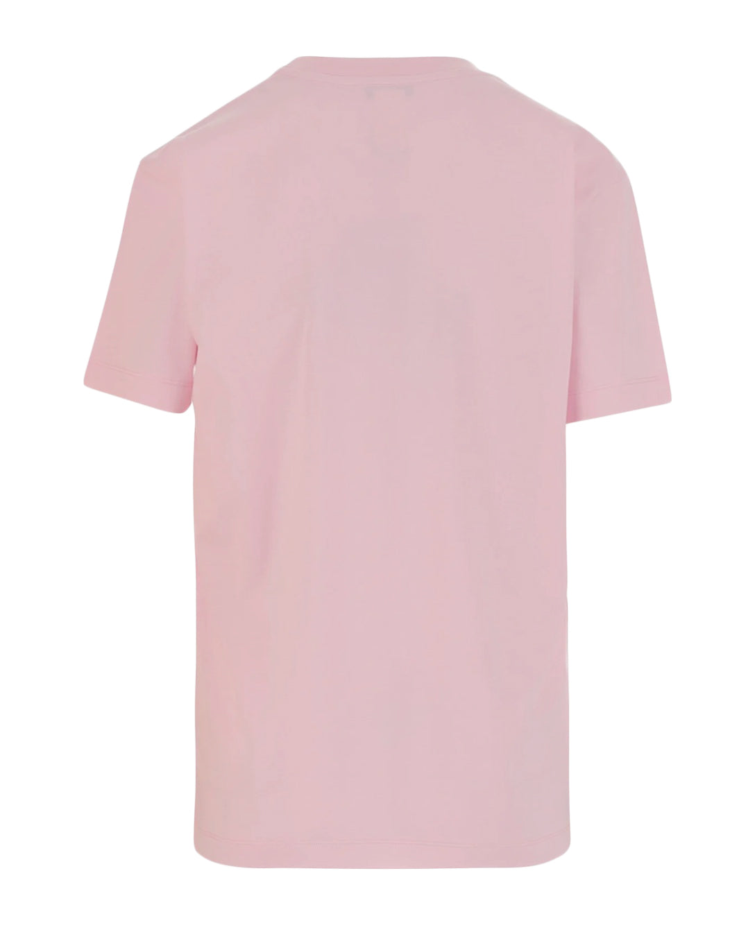 Short-Sleeved Primrose Pink T-Shirt With Logo Print