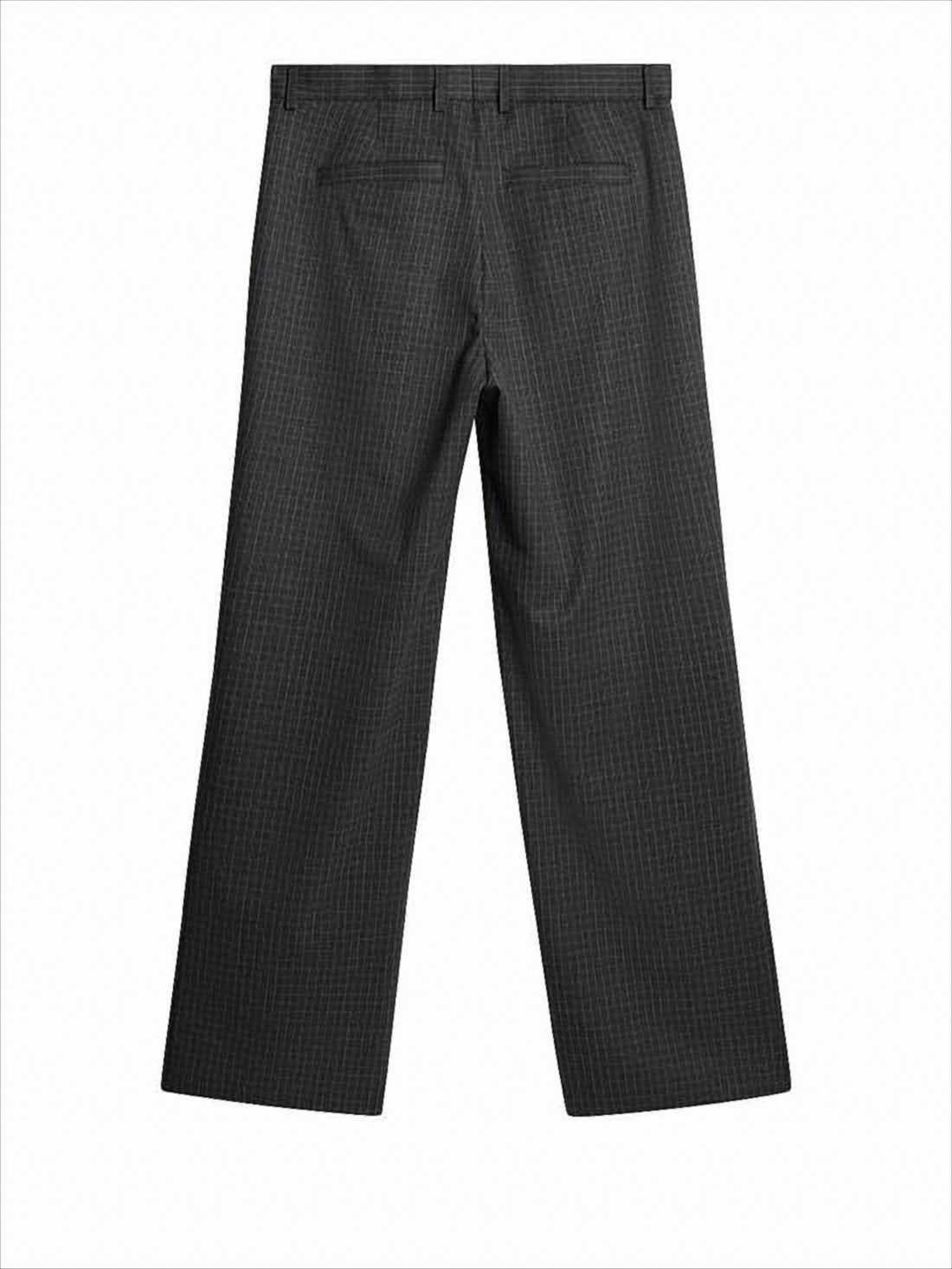 Tailored Suit Pants with Subtle Checkered Pattern