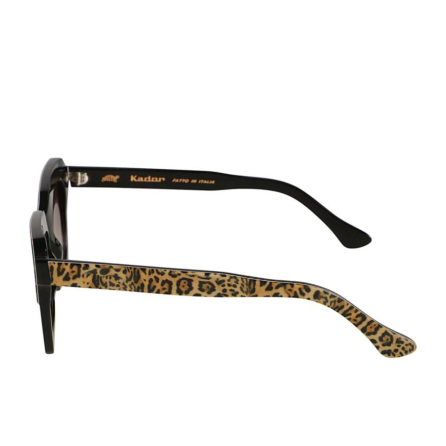 Kallima-S Bold Square Frame Sunglasses with Leopard Print Pattern