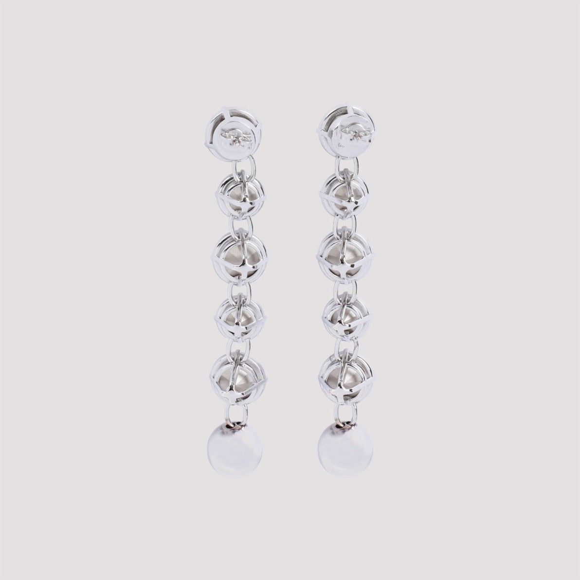 Long Diamond Silver Brass Earrings