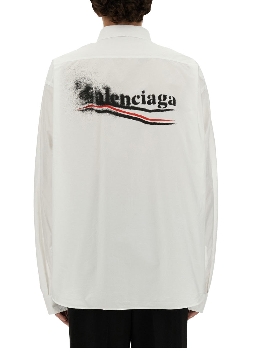 Relaxed Fit White Cotton Shirt with Classic Collar