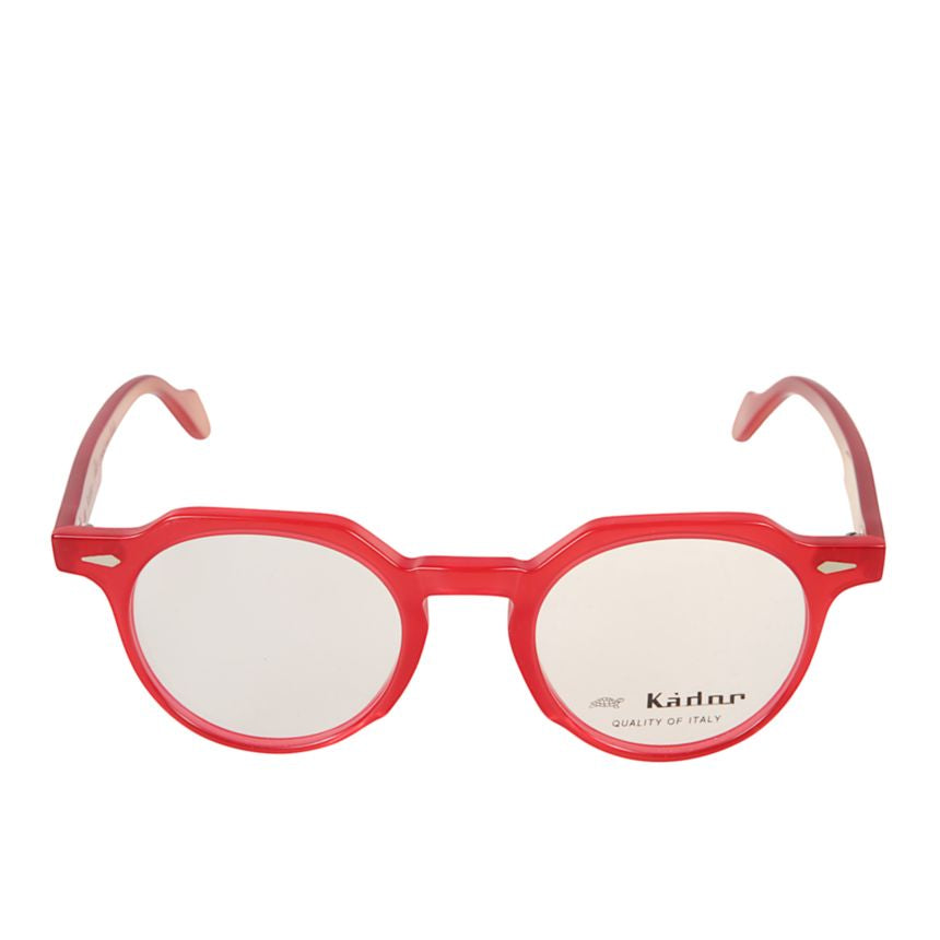 Amadeus Translucent Red Frame Sunglasses with Angular Edges