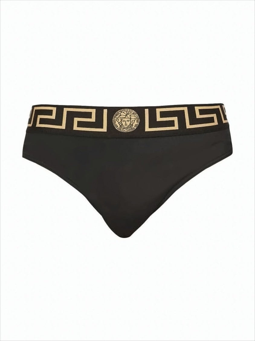 Swimwear with Bold Greek Key Pattern