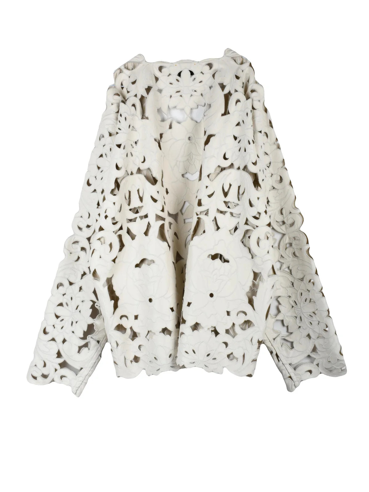 Light Grey Perforated Polyurethane Viscose Jacket