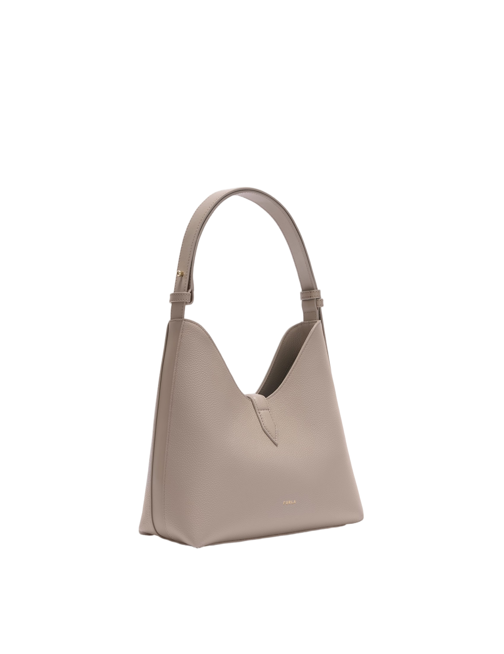Structured Hobo Bag in Smooth Linen Calfskin Leather
