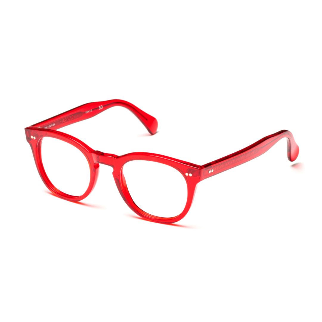 Tuxon-K Translucent Red Rounded Square Kador Eyeglasses