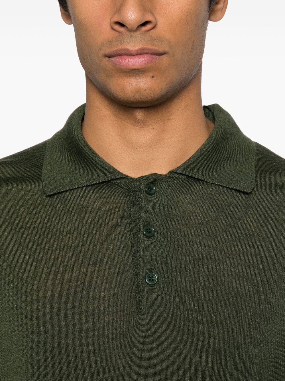 Moss Green Long Sleeve Polo