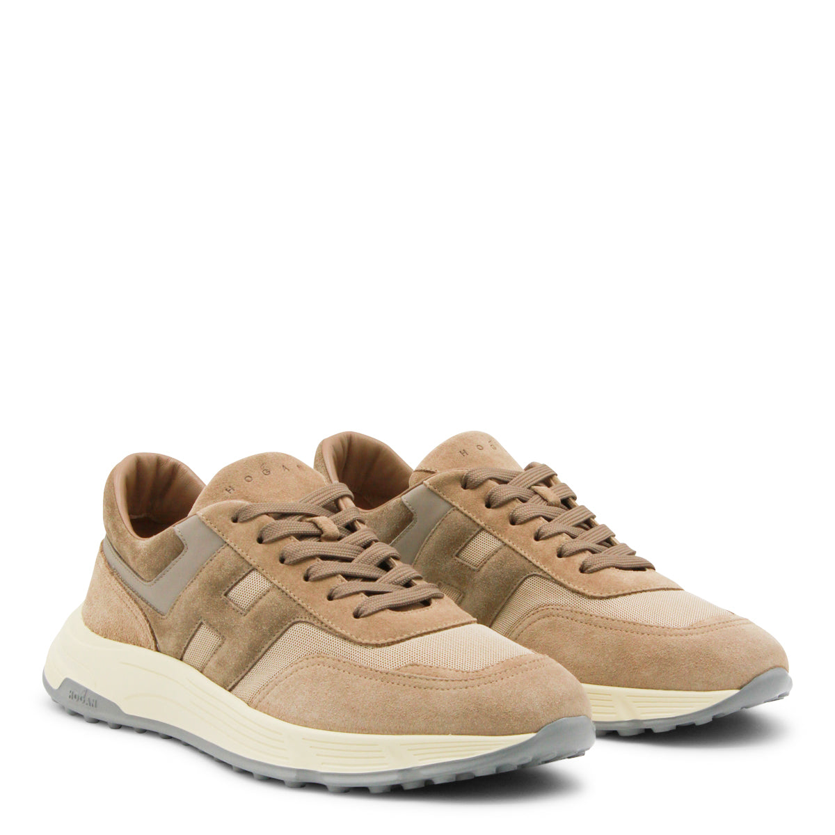 Beige Leather Sneakers