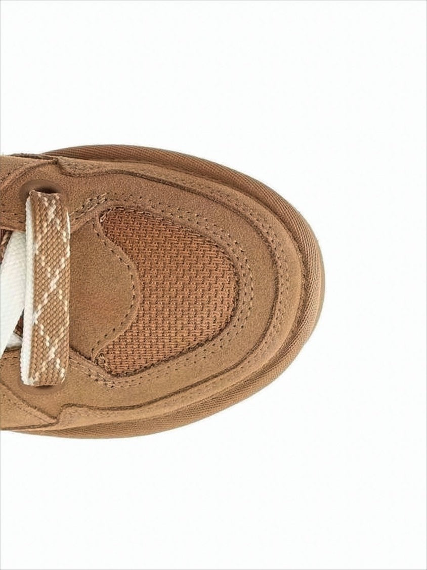 Suede and Mesh Low-Top Sneakers
