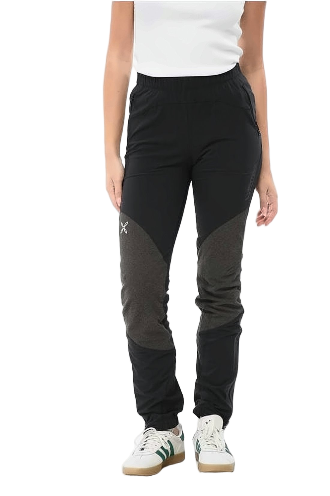 Montura Straight Pants with Contrasting Textured Panels