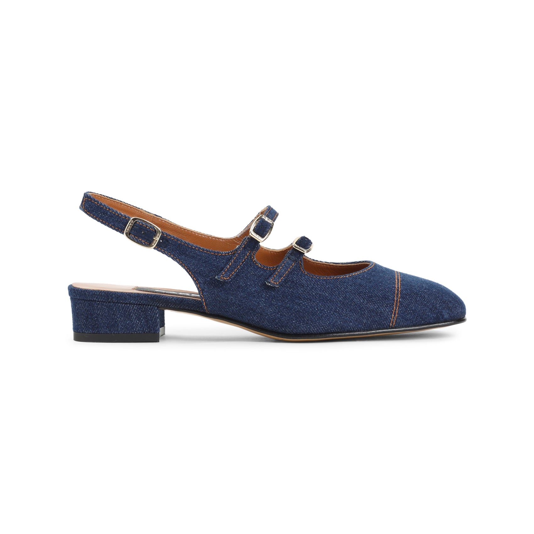 PECHE25 Blue 2.5cm Heel Pumps