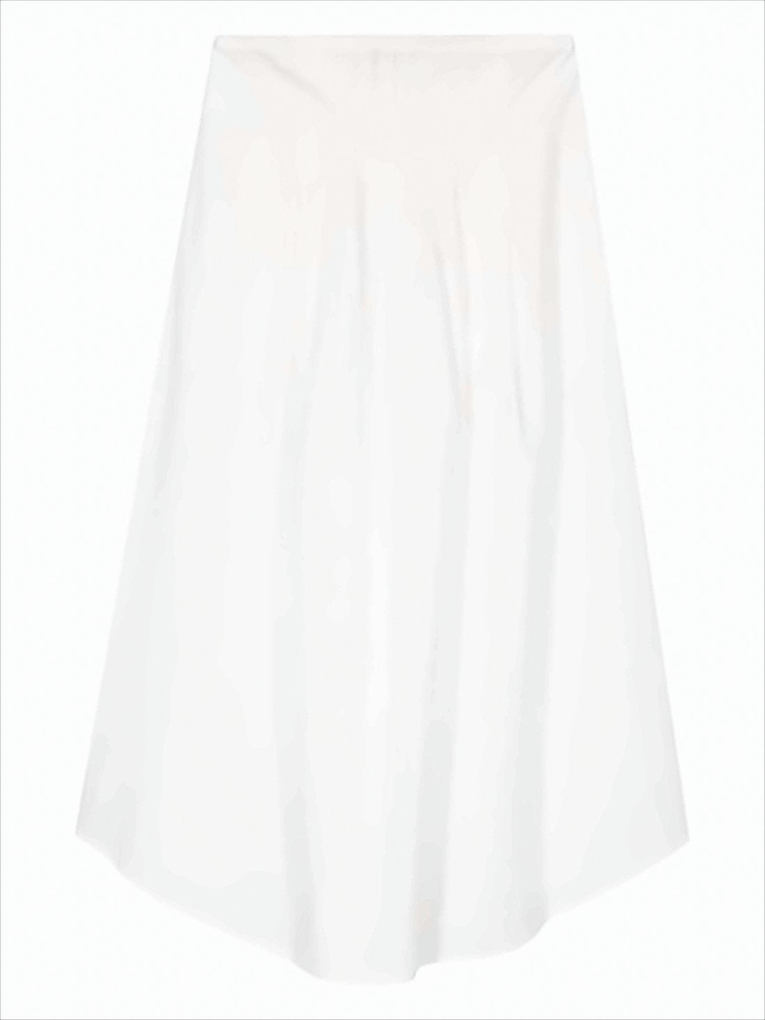 Flared White Midi Skirt