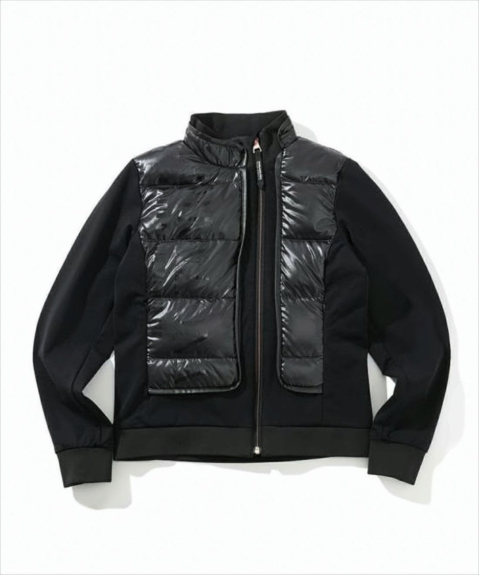 Quilted Black Puffer Jacket with Stand Collar