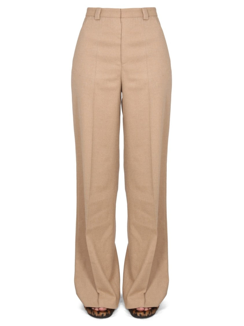 Wide-Leg Flared Pants With High Waistband