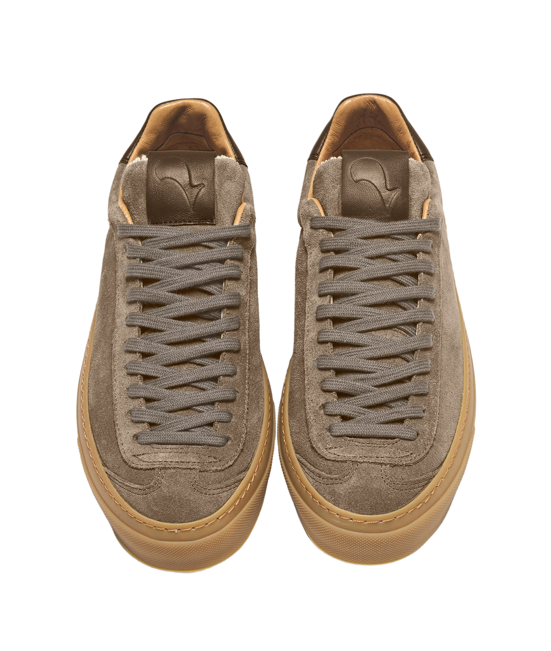 Taupe Sneakers With Suede And Leather Construction