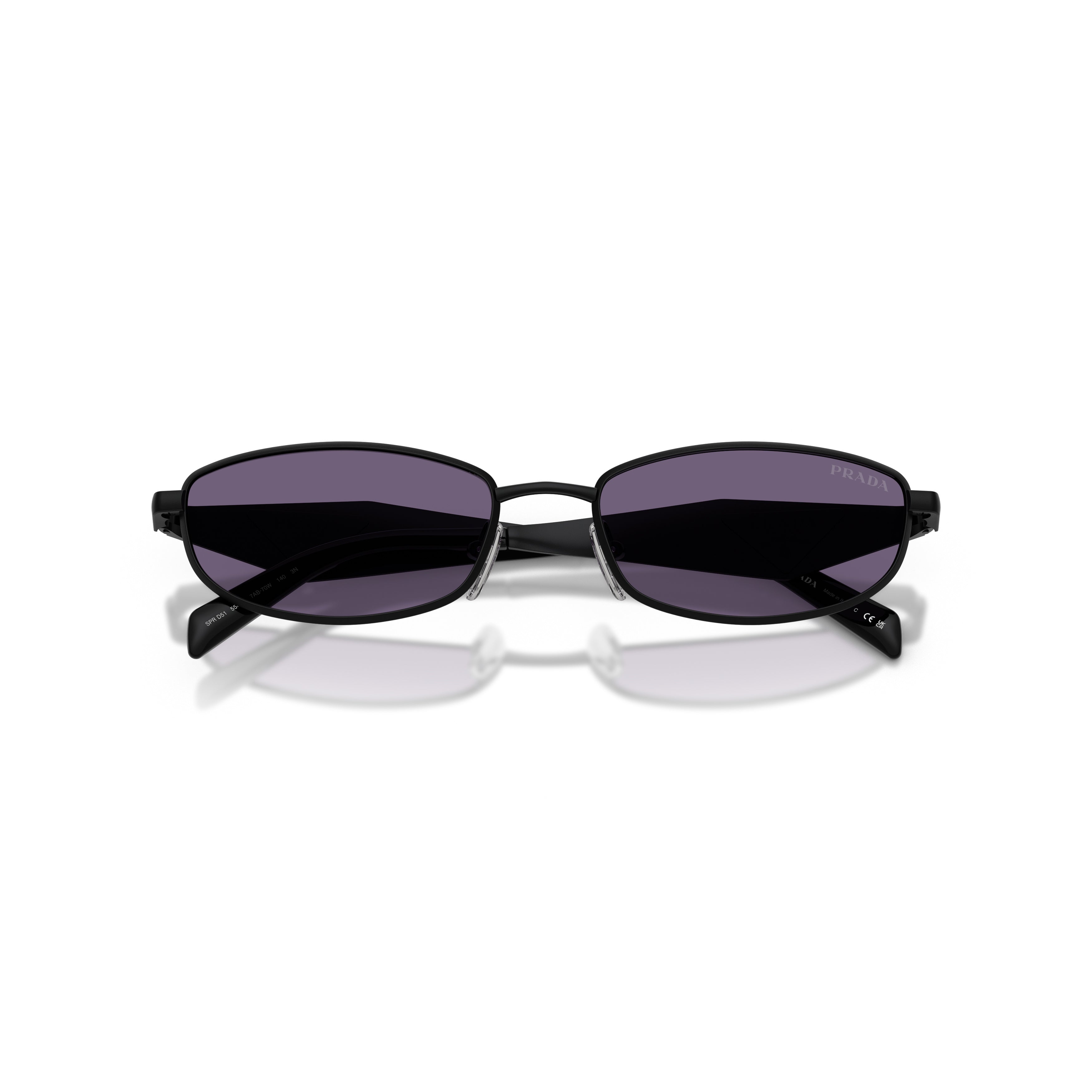 0pr D51s Black Rectangular Metal Frame Sunglasses