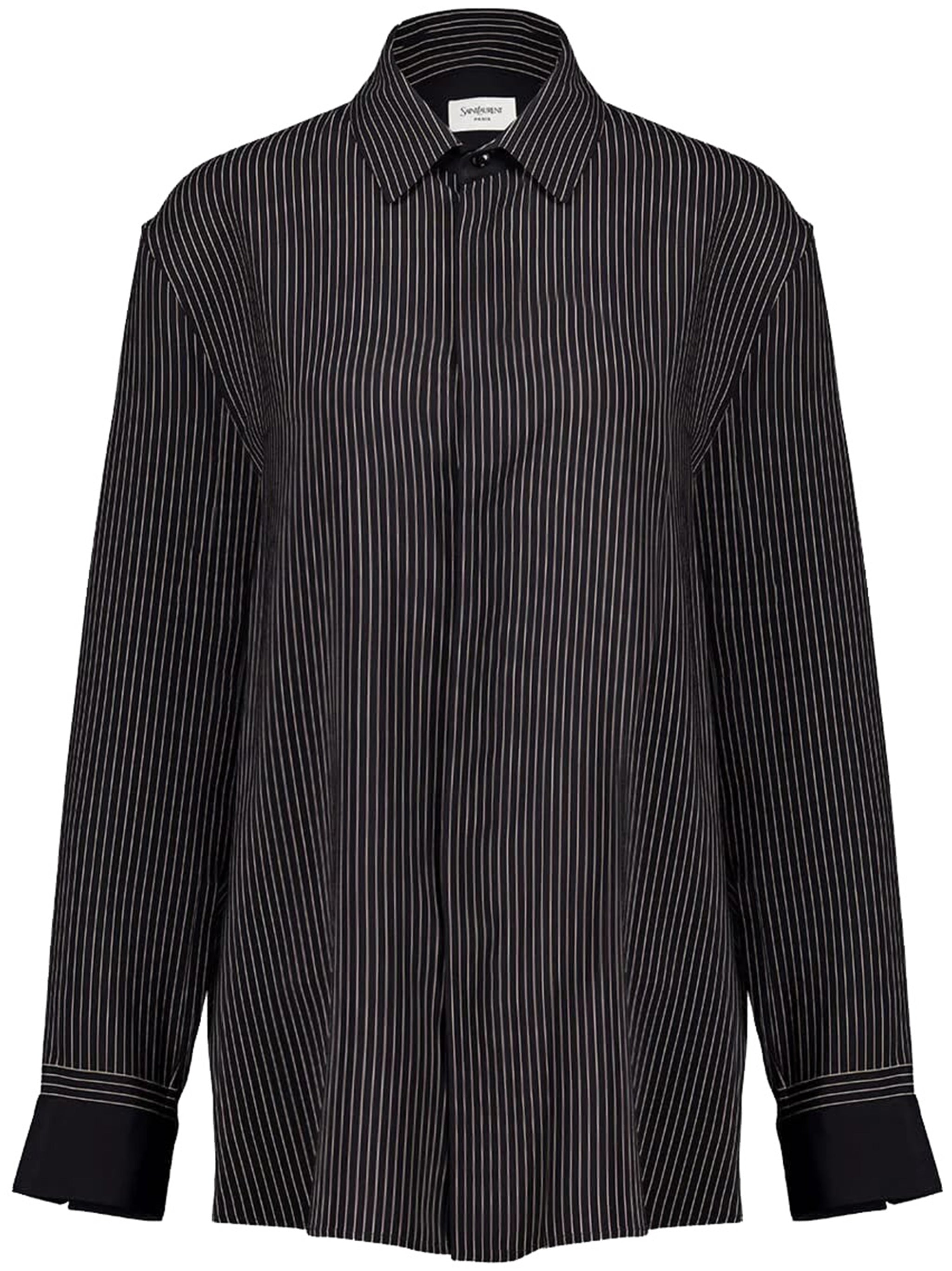 Black Pinstripe Fabric Shirt