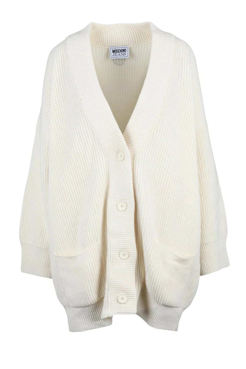 Long Oversized Cardigan - White