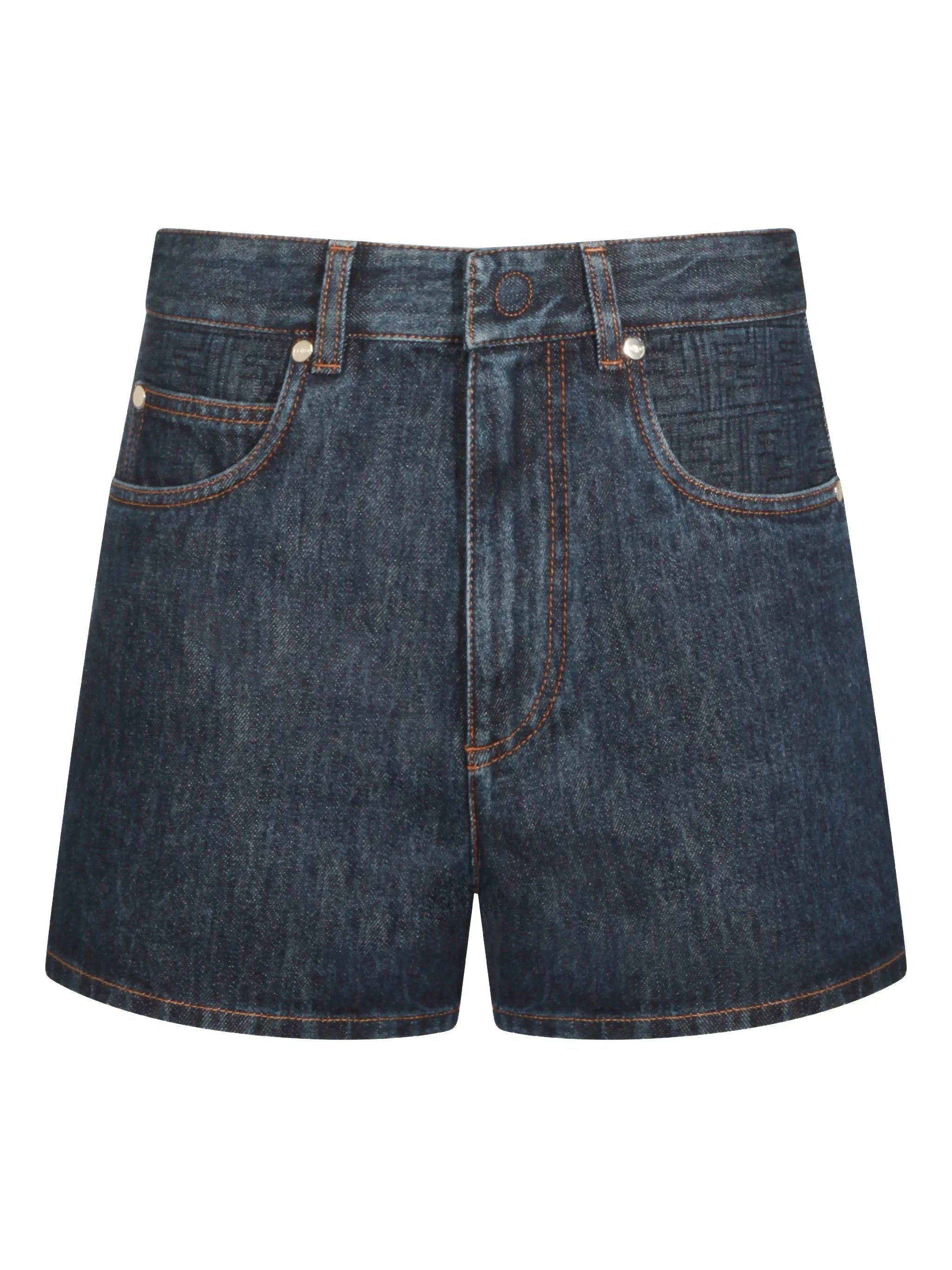 Short FF Padded Dark Denim Shorts