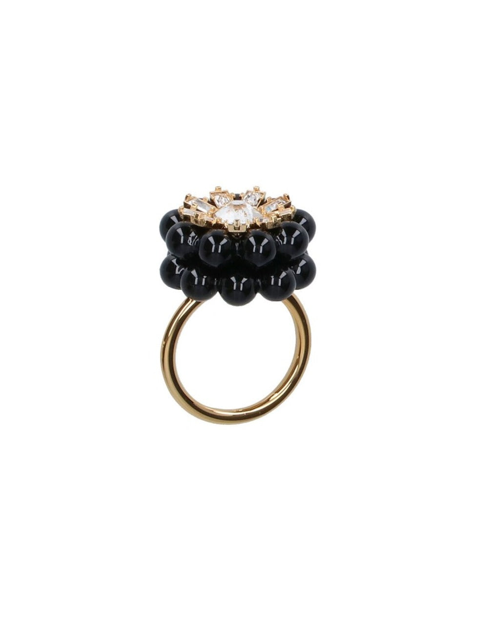 "Mûre Heirlooms" Rhinestone Ring Gold-Tone