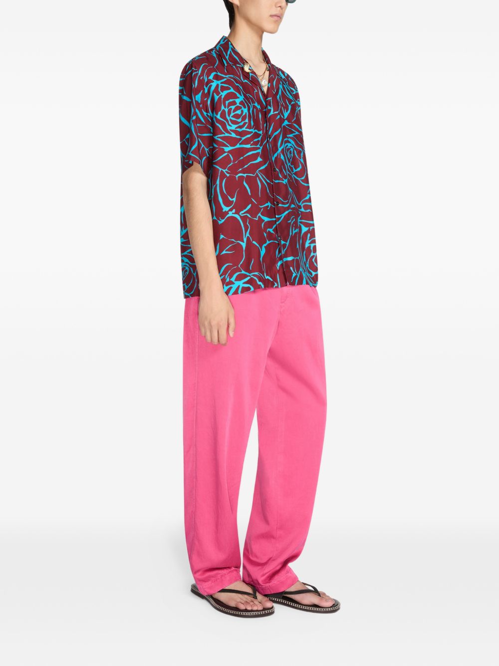 Floral Print Short-Sleeved Shirt