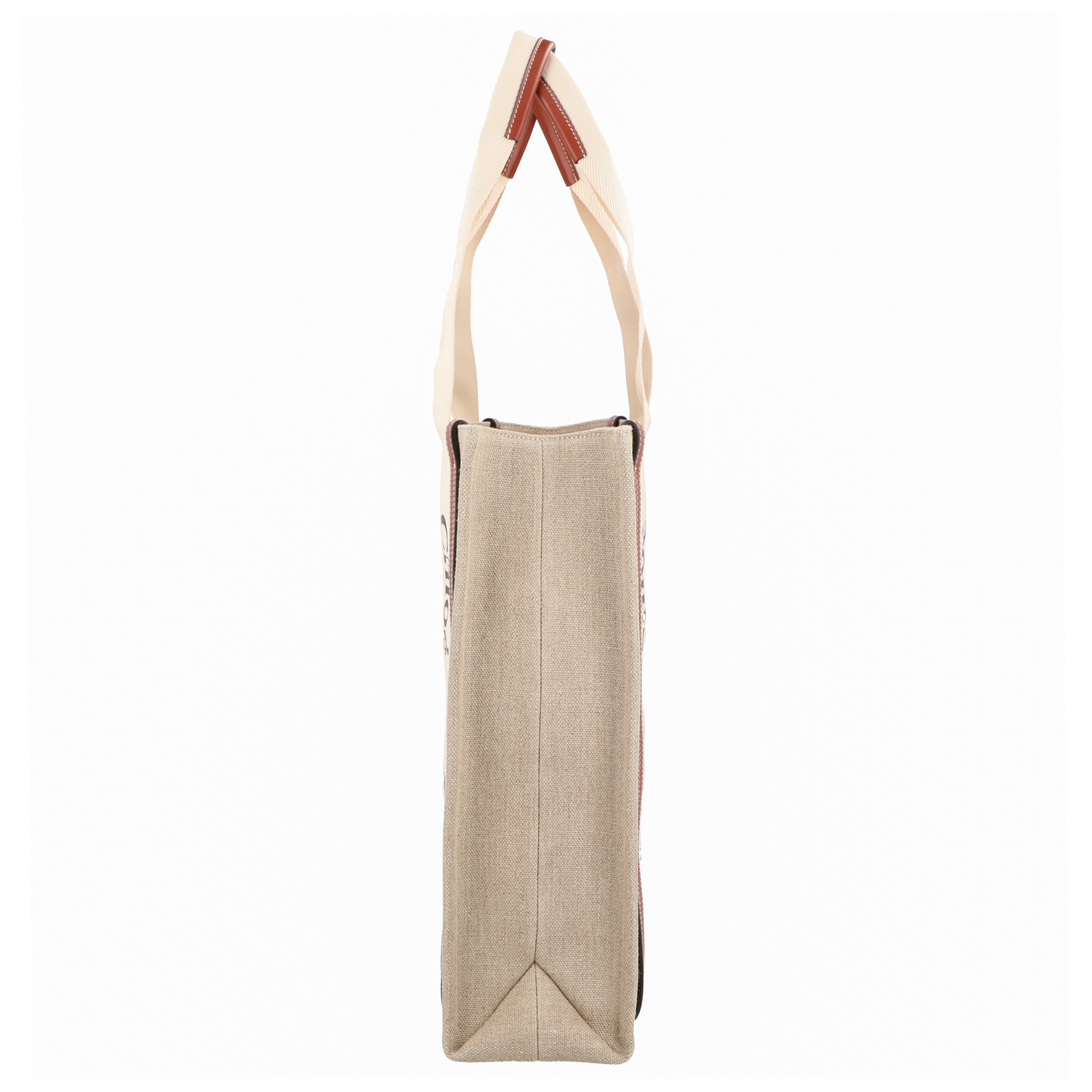 Woody Tote Bag In Linen & Leather