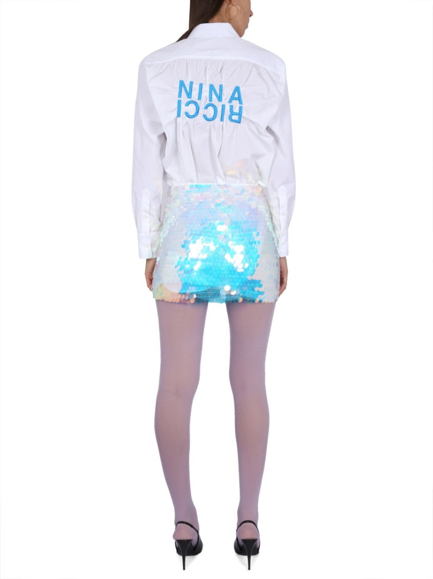 Relaxed Fit White Button Closure Shirt