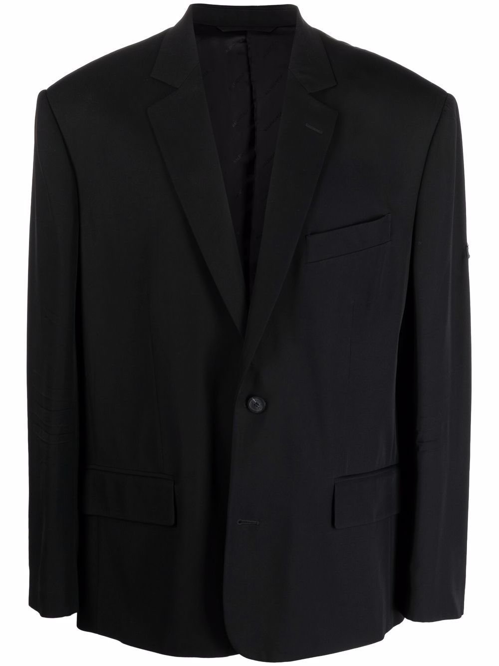 Fluid Viscose Gabardine Jacket with Notch Lapel and Button Detailing