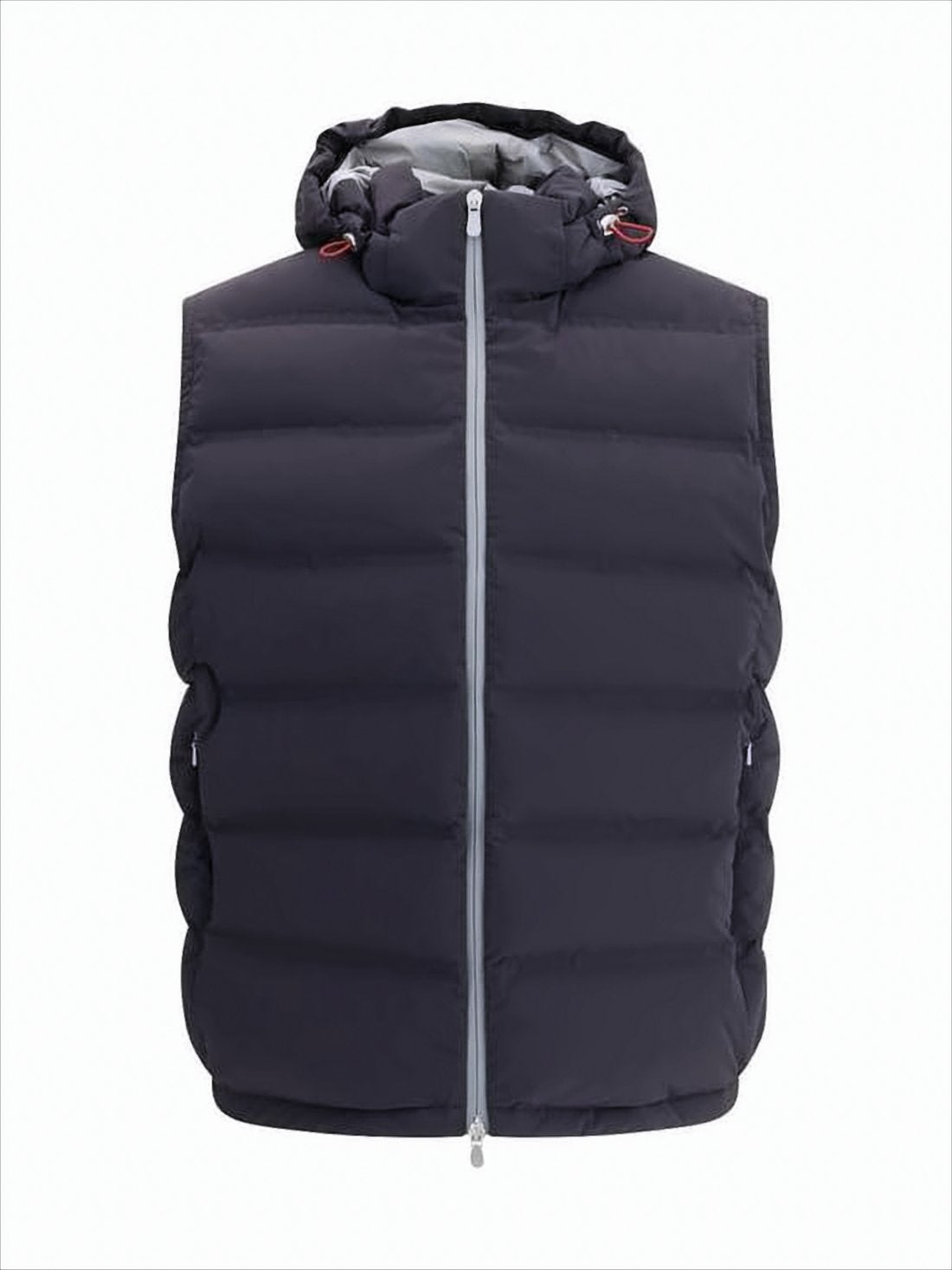 Padded Black Vest with High Collar