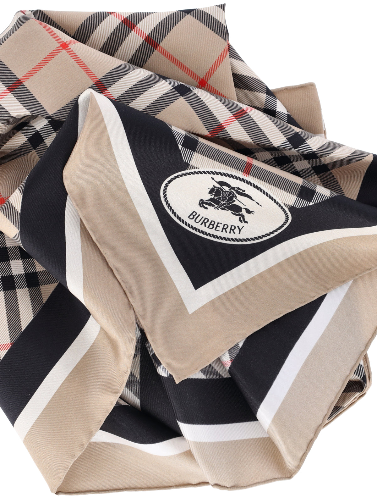 Square Plaid Scarf With Bold Border