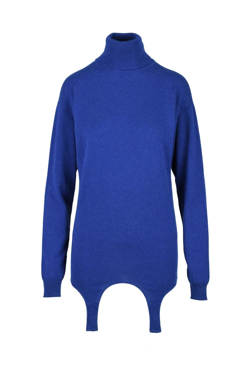 Women's Turtleneck Sweater - Blue