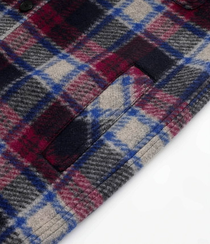 Plaid Casual Jacket with Button-Up Front