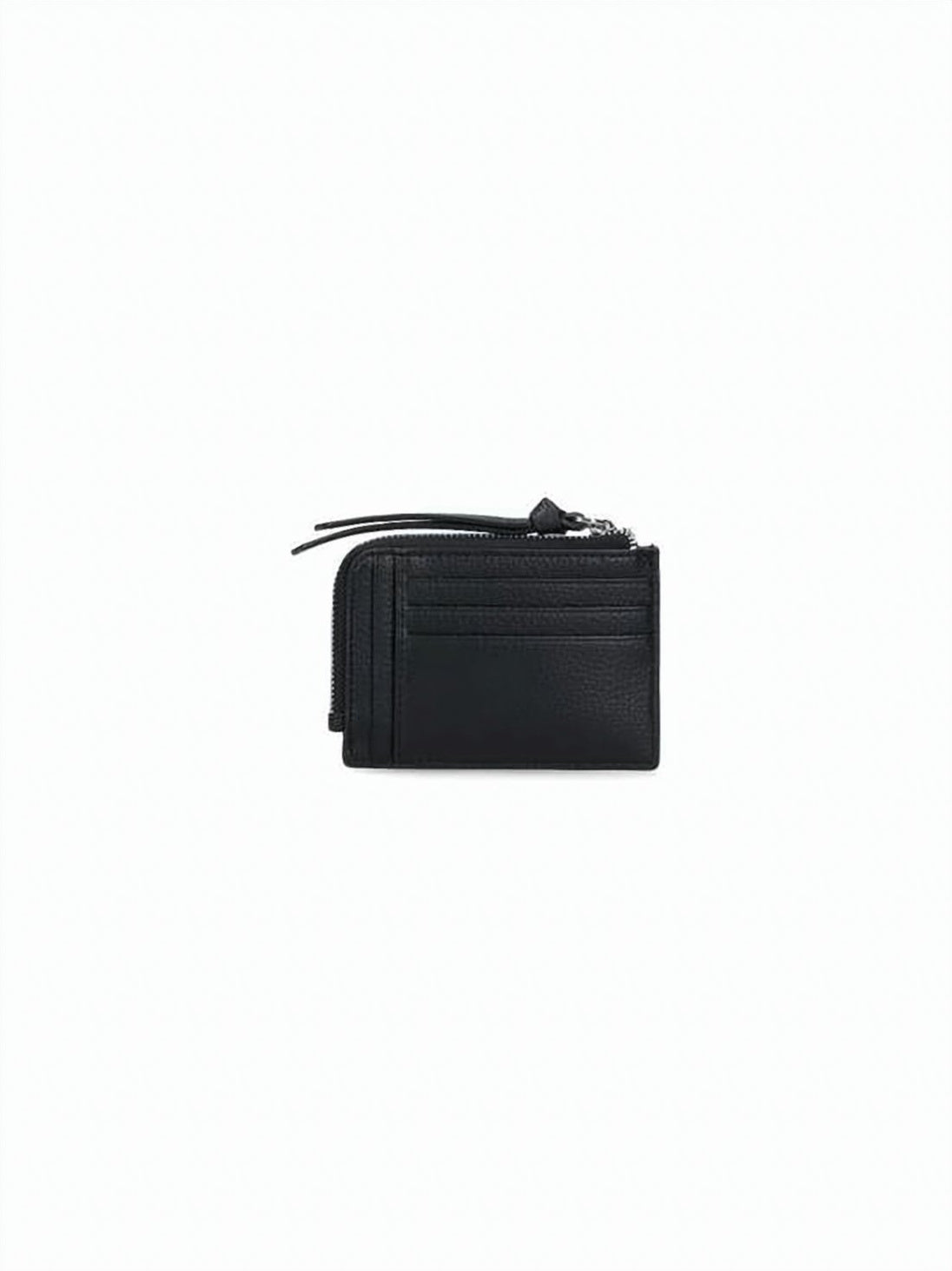 Textured Zip Cardholder With Metallic Emblem