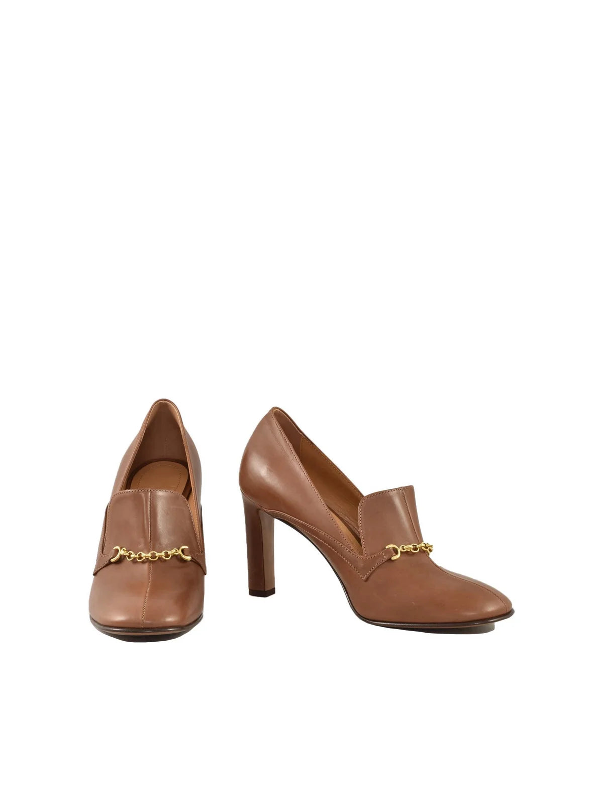 Brown Leather Women Pumps